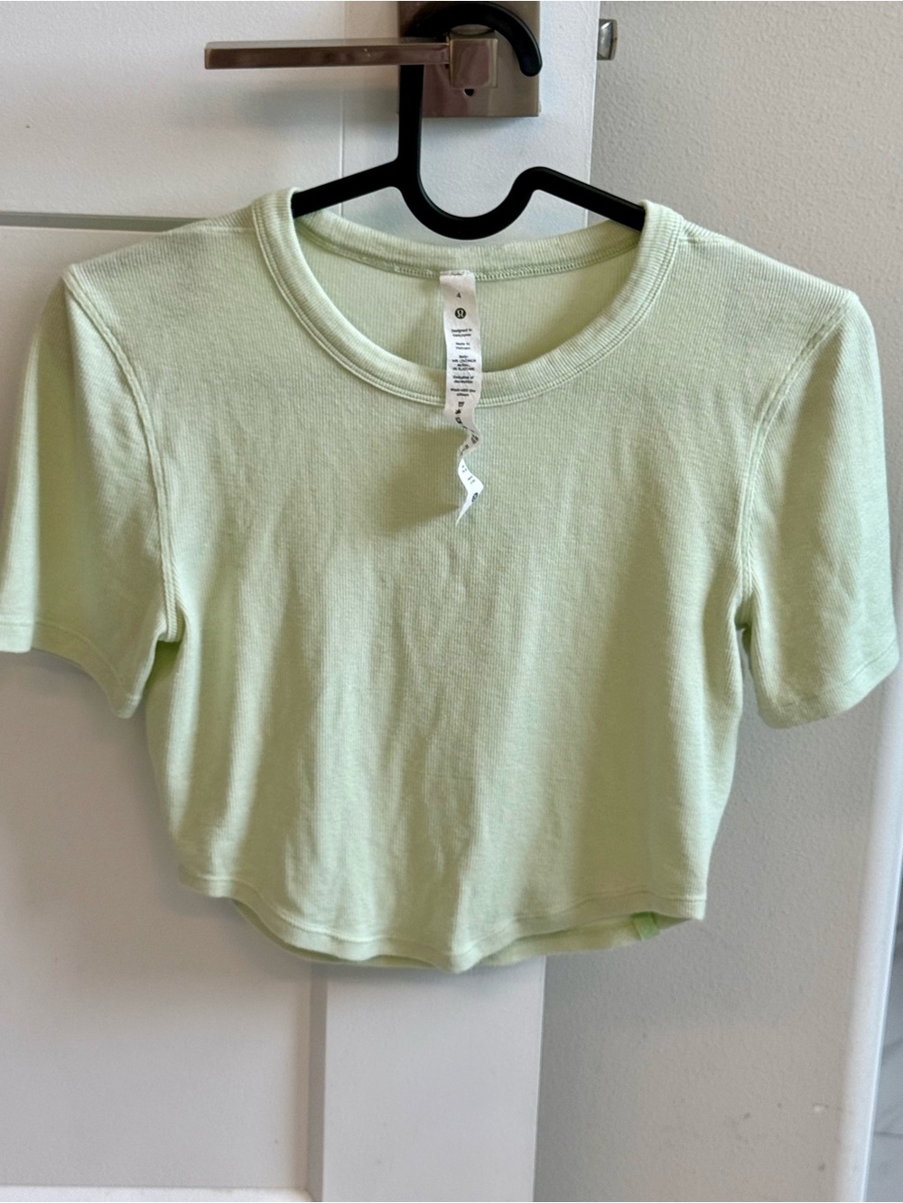 lululemon Hold Tight  Light Mint Ribbed Short Sleeve Tee size 4